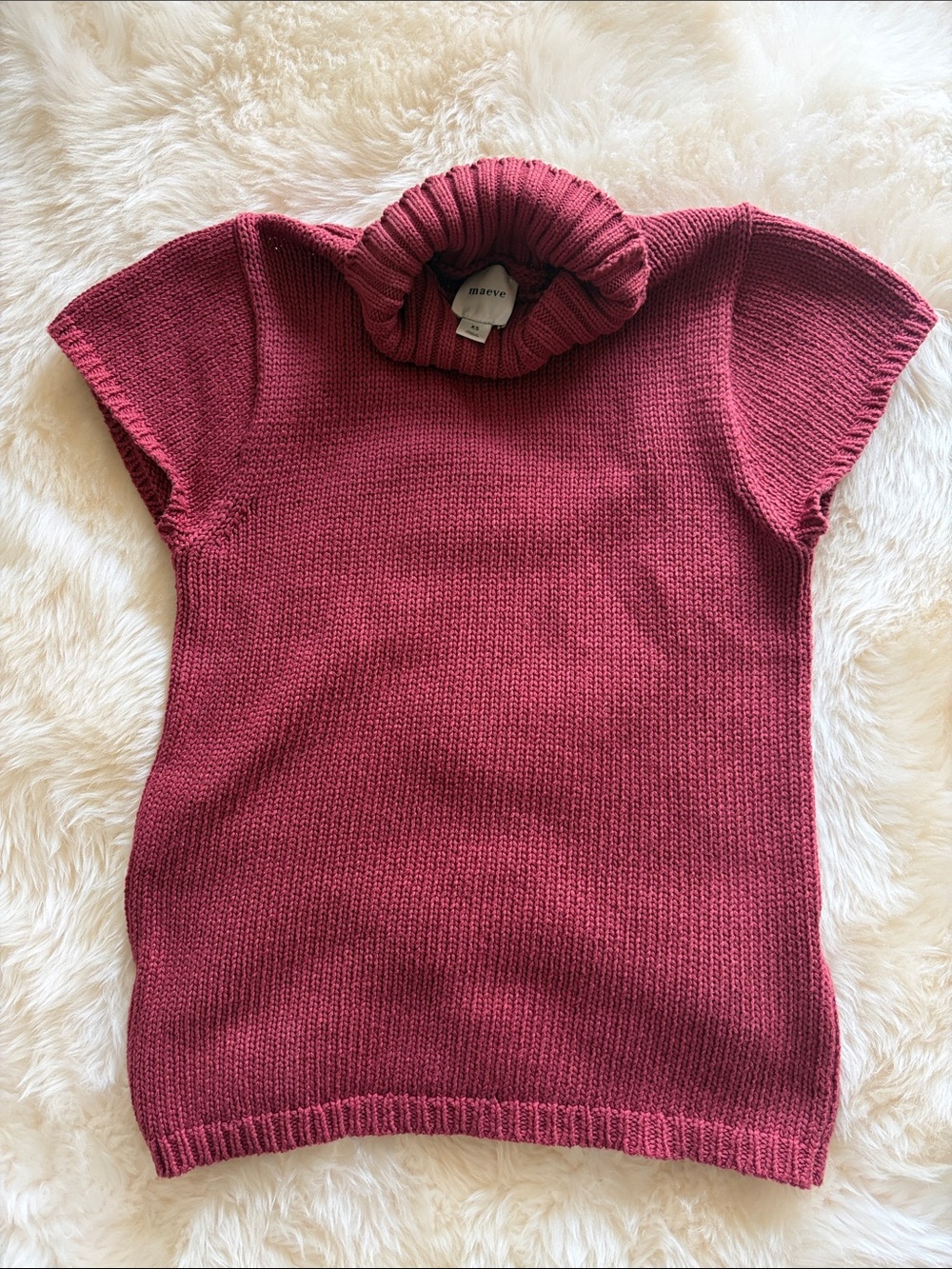 Maeve Mauve Sleeveless Turtleneck Sweater
